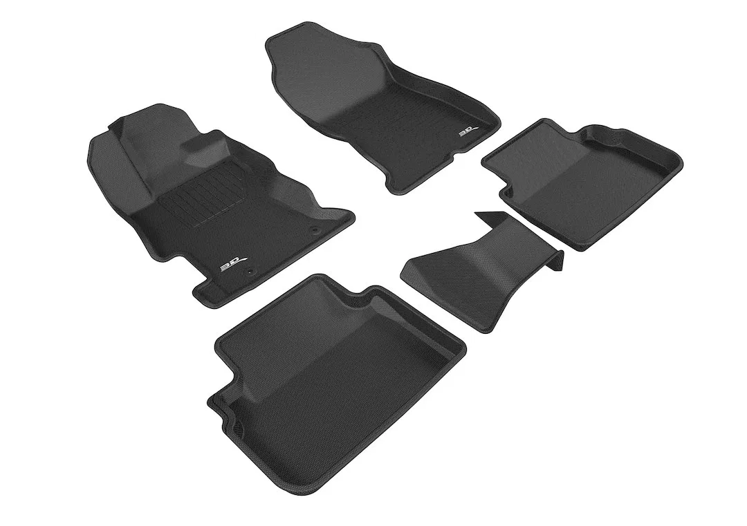 L1SB02201509 – 3D MATS/U-AC Floor Liner, Black Custom Fit Raised Edge Thermoplastic Rubber Of Carbon Fiber Texture 5 ...